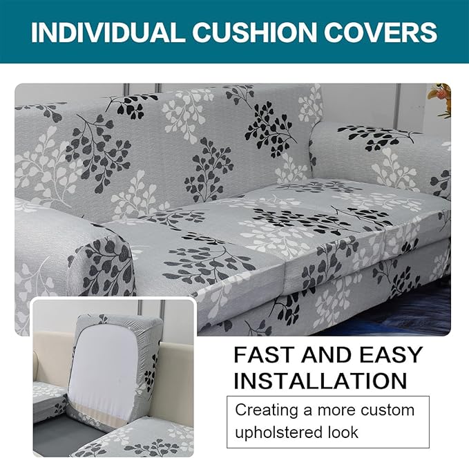 KRFOONN 2 Piece Chair Covers Printed Sofa Covers Couch Covers Washable Armchair Sofa Couch Slipcover Furniture Protector with Elastic Bottom for Living Room (Armchair, 02), Small