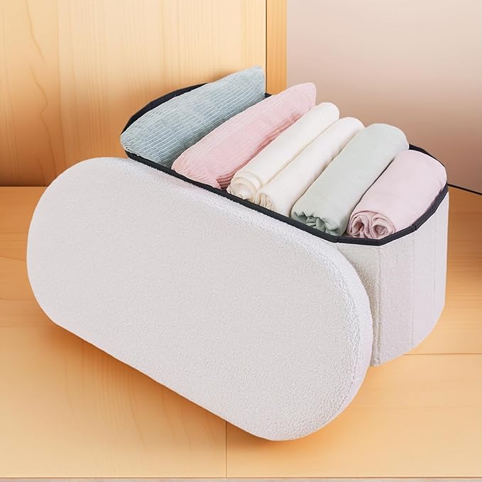 30 Inches Ottoman with Storage,Bedroom Bench with Storage, Ottoman Foot Rest for Living Room,30" L x 15" W x 15" H-White