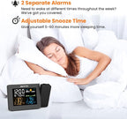 SMARTRO SC91 Projection Alarm Clock for Bedrooms with Weather Station, Wireless Indoor Outdoor Thermometer, Temperature Humidity Monitor Gauge Hygrometer