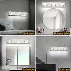 OKELI LED Modern Bathroom Vanity Light Fixtures (3-Light, 22-Inch), Brushed Nickel Acrylic Bathroom Wall Lighting Fixtures Over Mirror, 3CCT, ETL Listed, Dimmable