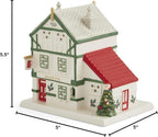 Spode Christmas Tree Miniature Figural LED Lighted Ceramic Dolomite Christmas Collectible for Indoor Display (Public House)