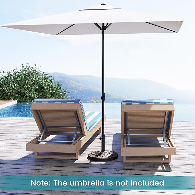 Tangkula 30 lbs Heavy Duty Umbrella Base, Round Parasol Holder with Adjustable Knob for Φ1.5-Φ1.9 Pole, Resin Umbrella Stand with Decorative Pattern, Easy Setup