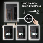 24“ x 32” LED Mirror for Bathroom LED Bathroom Mirror Anti-Fog Dimmable 3 Colors Bathroom Mirror with Lights Smart Mirror Memory Wall Mounted Front and Backlit Horizontal/Vertical