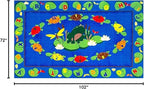KIDCARPET.COM Turtle Circle Time Rectangle Classroom Rug | Bordered Area Rug for Preschool Daycare Learning, 6' x 8'6"