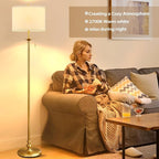 60" Gold Floor Lamp, Standing Lamp for Living Room, Bedroom, Office & Dining Room - Tall Corner Floor Lamps with Pull Chain Switch, Soft Lighting Farmhouse Design - Modern Floor Lamp (Bulb Included)