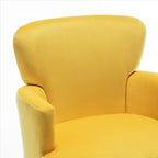 Trendy Velvet Accent Chair with Gold Metal Legs, Upholstered Armchair for Small to Mid-Size Spaces, Modern Living Room, Bedroom, Vanity Desk and Entryway, Yellow