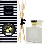 LOVSPA Reed Diffuser Set, Meyer Lemon Scented Oil Diffuser with Sticks, Home Fragrance Accessories for Bathroom Shelf Decor, Aroma Diffusers for Home or Office Desk, USA Made
