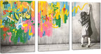 Novatique Banksy Wall Art Graffiti Canvas Wall Art Colorful Graffiti Wall Decor Modern Street Art Posters Prints for Living Room Bedroom,24" x 36" x 3 Pcs
