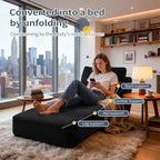 FILUXE Modular Sectional Sofa, Modern Modular Sofa Couch with Deep Seat，Comfy Cloud Couch, Sectional Couches for Living Room, Bedroom and Apartment，1-Seater，Black