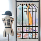 14 Pcs Garment Bags for Dance Costumes Clear PVC with Zippers 24 x 50 Inch Suits Bag with Pockets Dance Costume Organizer Carrier for Storage Cover for Adult (Fully Transparent Black,Classic)