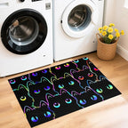 Cat Door Mats 2x3 Feet, Cartoon Cats Rug for Indoor Entryway Absorbent Small Cats Carpet for Paws Entrance Rug, Washable Front Door Cat Mat with Cute Pet Print Welcome Floor Mats