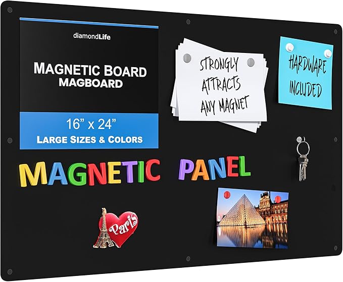 16"x24" - Magnetic Board - Memo & Vision Board for Home, Office, and Classroom - Magnet Board for Kids - Pre-drilled Mounting Screws Included