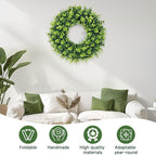 20Inch Boxwood Wreaths, Spring Summer Wreath for Front Door Perfect for Winter All Season Year Round Decor, Faux Boxwood Wreaths Ideal for Front Door Indoor Outdoor Windows Farmhouse