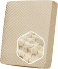 YEMYHOM Stretch Individual Cushion Covers Sofa Chair Seat Cushion Slipcovers Soft Couch Cover Replacement Large Checkered Furniture Protector with Elastic Bottom (1 Pc Cushion Cover, Light Beige)