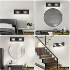 OKELI 2-Light LED Bathroom Vanity Light Fixtures, Matte Black Modern Bathroom Wall Lighting Fixtures Over Mirror (3CCT, 3000K-6000K)