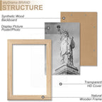 Natural Solid Wood 5x7 Picture Frame, Display 5 x 7 Inch Picture Poster Photo, Vertical & Horizontal Wall Hanging - 2 Pack/Natural/5"x7"
