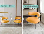 Modern Accent Chair, Round Upholstered Barrel Armchair for Small Spaces, Fluffy Side Corner Sherpa Sofa Chair for Living Room, Bedroom