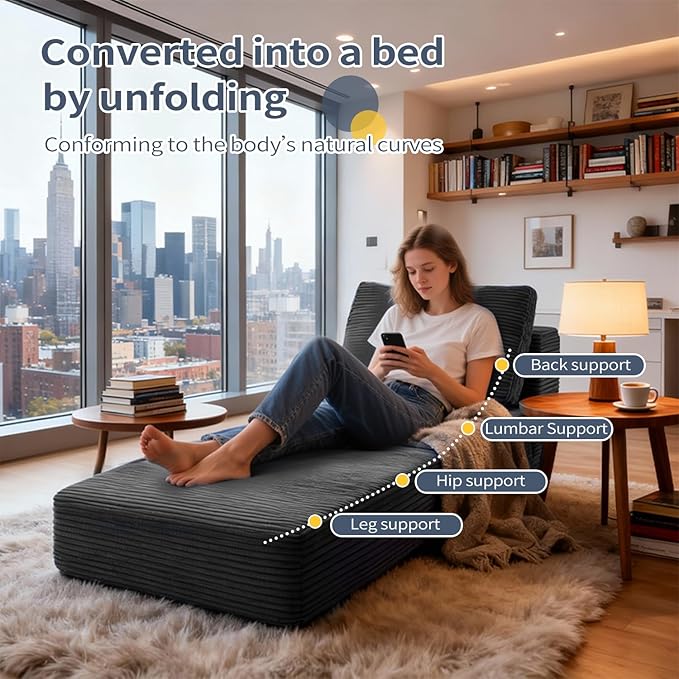 FILUXE Modular Sectional Sofa, Modern Modular Sofa Couch with Deep Seat，Comfy Cloud Couch, Sectional Couches for Living Room, Bedroom and Apartment，1-Seater，Dark Grey