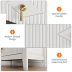 GarveeHome Fluted Dresser for Bedroom, 42.9" Tall 5-Drawer Wood Dresser, Modern Chest of Drawers, Storage Organizer Cabinet for Living Room, Hallway, Entryway, White