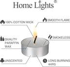 Tealight Candles - 4 Hours - Giant 100,200,300 Bulk Packs - White Unscented European Votive Smokeless Tea Lights for Shabbat, Weddings, Christmas, Home Decorative- 100 Pack