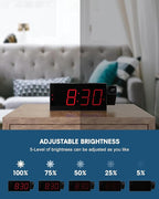OnLyee Projection Alarm Clock for Bedroom,LED Digital Clock on Ceiling Wall with USB Phone Charging,Battery Backup,180° Rotatable Projector& Dimmer,12/24H,DST,Snooze,Dual Loud Bedside Heavy Sleeper