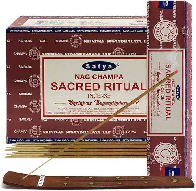Sacred Ritual Incense Sticks and Holder Bundle - Satya Incense