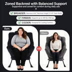 Lazy Chair with Ottoman, Modern Accent Chair with Lumbar Pillow, Velvet Black Sofa, Lounge Chairs with Folding Footrest, Oversized Supportive Chairs for Bedroom, Reading