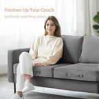 Codi Thick Replacement Couch Cushions, Upholstery Foam with Washable Covers for Sofa Cushion Chair Meditation - 24 × 24 × 5 Inch | High Density Foam, Grey