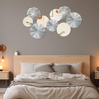 Hicarer 9 Pcs Circle Mirrors Metal Home Decor Wall Decorative Modern Round Accent Wall Art Sculpture Hanging Decorations for Living Room Office Bedroom Kitchen(Silver)