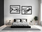 VAILLA The creation of Adam Wall Art, Set of 2 Wooden Wall Arr, Michelangelo Hand of God and Adam Wall Decoration, 3D Large Modern Decor, Textured Sculptures , Wood Ornament Ideal for Living Room, Bedroom and Office