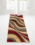 Unique Loom Barista Collection Area Rug - Ngada (2' 7" x 15' 11" Runner, Beige/Red)