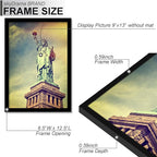 100% Solid Wood 9x13 Picture Frame Set of 2, Black Frame for 9 x 13 Inch Picture Poster Photo, Light Weight 9 by 13 HQ Matte Black Frame for Wall - 2 Pack/Black/9"x13"