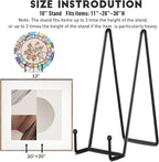 IBosins 5 Pack 10 Inch Plate Holder Display Stands, Large Metal Black Frame Stand for Picture, Book, Photo Easel, Creation, Collectibles