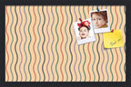 PinPix 22x14 Inch Cork Bulletin Board. This Decorative Framed Pin Board Comes with Multi Color Waves Design and a Satin Black Frame. Ideal for Home Office Decor or Message Board (PinPix-565)