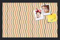 PinPix 22x14 Inch Cork Bulletin Board. This Decorative Framed Pin Board Comes with Multi Color Waves Design and a Satin Black Frame. Ideal for Home Office Decor or Message Board (PinPix-565)