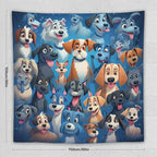 VUMIVI Cartoon Dog Tapestry Cute Puppy Pet Lovers Animal Theme Colorful Illustration Tapestry Wall Hanging for Living Room Bedroom Dorm Classroom Aesthetic Decor W60xL60in