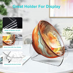Boloyo "X Shape Acrylic Bowl Display Stand, 6.5 Inch 2PC Clear Acrylic Bowl Plate Platter Dish China Porcelain Display Holder Easel Base for Home Kitchen School Art Display