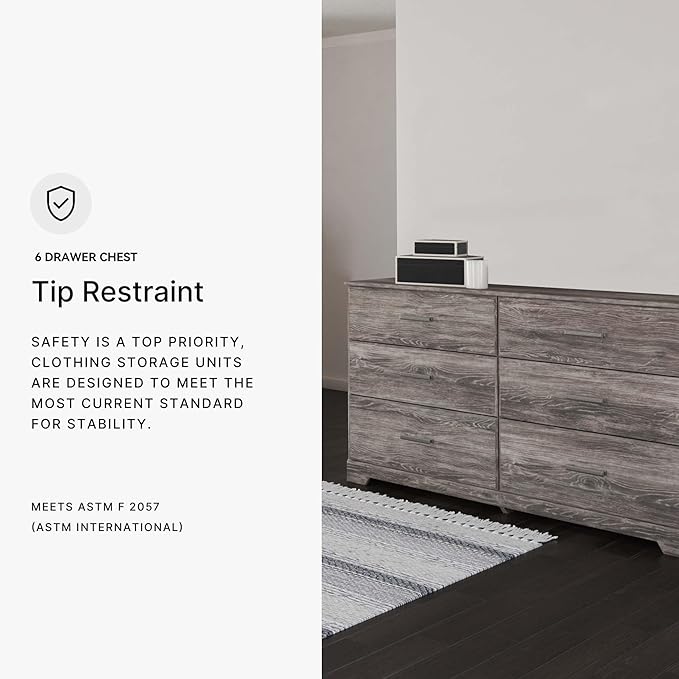 Signature Design by Ashley Ralinski 6 Drawer Dresser, Warm Gray