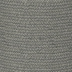 SIMPLIHOME Serena Contemporary Round Braided Pouf in Dove Grey Cotton for the Living Room, Bedroom and Kids Room