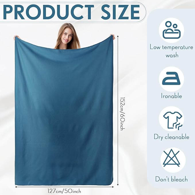 Shimeyao 24 Packs Fleece Throw Blanket Soft Warm Lightweight Fleece Blanket Cozy Throw Bulk for Home Bed Couch Sofa Office Wedding Gifts Suitable for Seasons, 50 x 60 Inches(Dusty Blue)