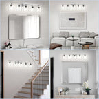 Modern Brushed Nickel 5 Light Bathroom Vanity Light, 31 inch Bathroom Lights Fixtures, Vanity Lights for Mirror Kitchen Living Room Hallway Cabinet Porch