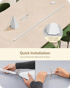 EDISHINE LED Corner Floor Lamp, New Gesture Control Dimmable Corner Light with Remote Control, 3000K-6000K Eye Caring Standing Lamp, Modern Minimalist Lit Lamp for Bedroom, Living Room, Office, White