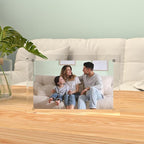 ILYXY 3 Pack Acrylic Frame 6x8, 20% Thicker, 24mm Thick Frameless Clear Picture Frame, Double Sided Magnetic Photo Frame, Free Standing Desktop Display Stand Acrylic Picture Frames