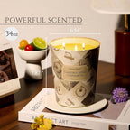 HomeLights Scented Candles | Large Jar 34 Oz Natural Soy Candle | 130 hrs Long-Lasting with 3 Wicks | Rustic Modern Home Decor | Gifts for Mom & Women, Candied Apple Cinnamon