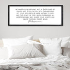 Surfapans Christian Wall Decor Be Anxious for Nothing Sign 32"×12" Philippians 4:6-7 Bible Verse Scripture Positive Quotes Holy Inspirational Religious Jesus Large Wood Framed Hanging Art (Black)
