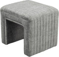 Get Set Style Vanity Stool Chair,Modern Velvet Ottoman Foot Stool with Wooden Legs Sofa Bench Footstool Extra Seat for Vanity,Makeup Room,Living Room,Entryway,Office (Fully Assembled) (Dark Grey)