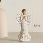 Sympathy Angel Figurines for Loss of Loved Ones Angel Statues Home Decor Serenity Prayer Gifts for Women Resin Sculpted Hand-Painted Figure Bereavement Gift Praying Hands Statue