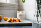 PERIPETI Home Winter Citrus Scented Candle, Wooden Wick – 8.5oz Natural Soy Wax for Energizing Aromatherapy, Long-Lasting Burn