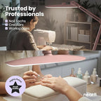 Neatfi XL Nail Desk Lamp with Clamp, 2200 Lumens, 20-Inch Wide Head, Dimmable 4 Levels, 6500K, LED Task Light for Manicure Table, Crafts, Workbench, Office (Non-CCT, Rose Gold)