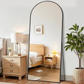 Suidia Arched Full Length Mirror, 59"x19" Floor Mirror Freestanding, Floor Standing Full Body Mirror with Stand for Bedroom, Hanging Leaning Mounted for Living Room Cloakroom, Black
